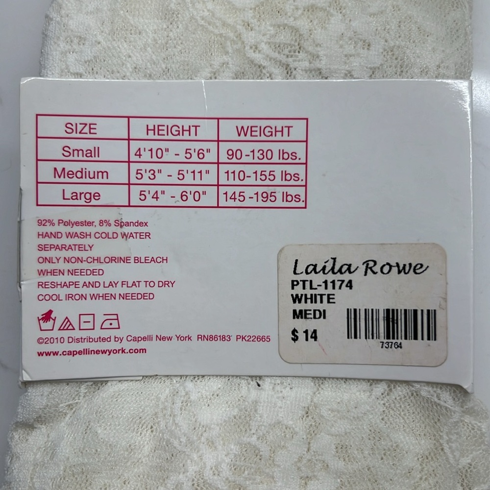 Capelli cream colored Lace Leggings ankle tights size Medium brand new - Picture 6 of 8